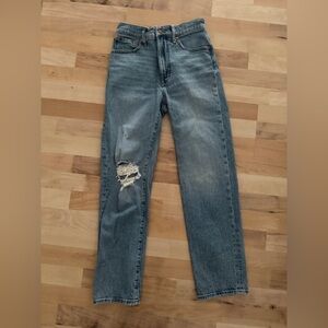 Madewell The Perfect Vintage Straight Jean with Distressed Detail Size 25